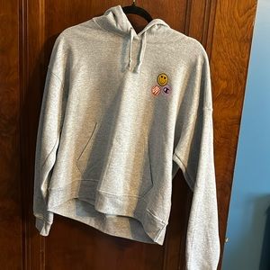 Champion Grey Get Happy Powerblend Hoodie Size M